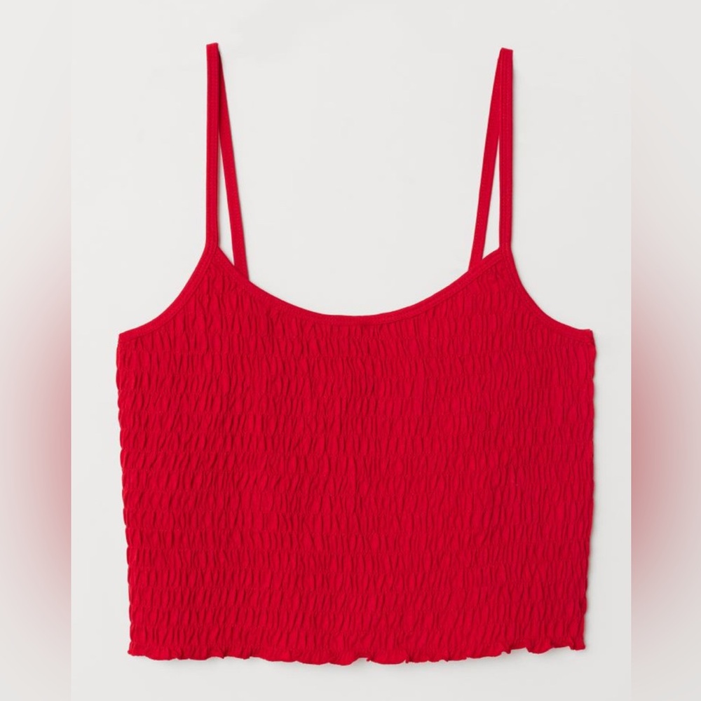 H&M smocked crop cami